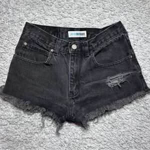 Canyon River Blues Shorts Womens 26 Micro Denim Frayed Raw Hem Black Cut Offs